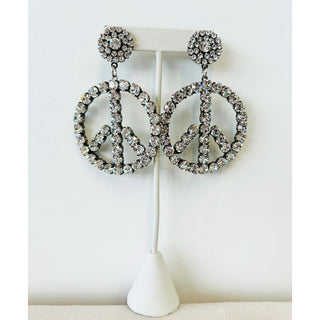 Peace or Bust Earrings in Antique Silver