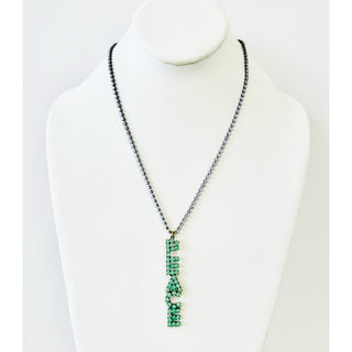 Peace Necklace in Green Patina