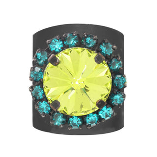 Jacci Ring in Smutt / Citrus Green