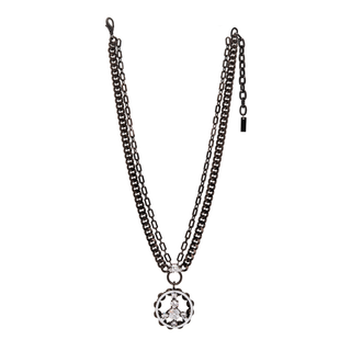 Rock the Peace Necklace in Gunmetal