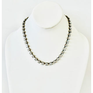 Sarina Necklace in Antique Silver / Clear "One of a Kind"