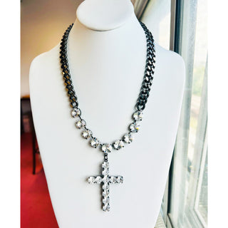 Sofitella Necklace in Gunmetal / Clear