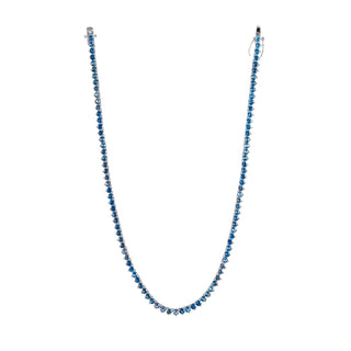 Tennis Necklace in Silver / Blue