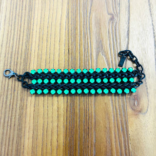 Ziri Bracelet in Smutt / Electric Green
