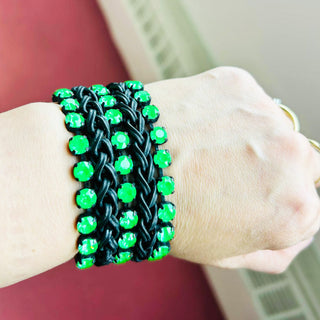 Ziri Bracelet in Smutt / Electric Green