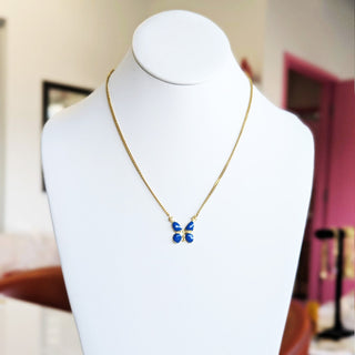 Collier mini papillon en émail