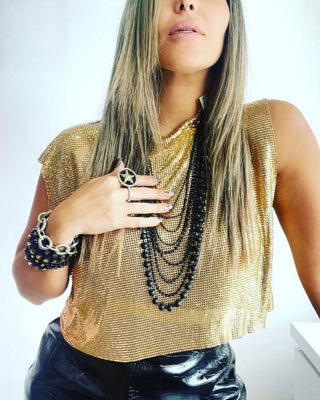 Statement Star Ring in Antique Gold