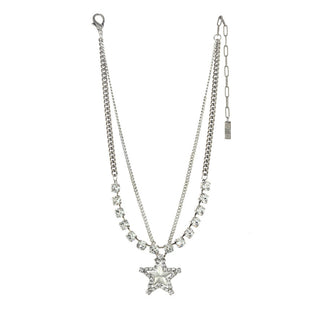 Layered Star In Silver Necklace
