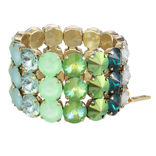 Bracelet extensible Drea 3 rangées en dégradé bleu/vert