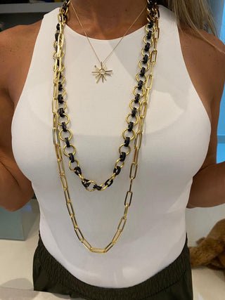 Long Large Pin chain Necklace