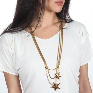 Brazil 3 Star Gold Long Necklace